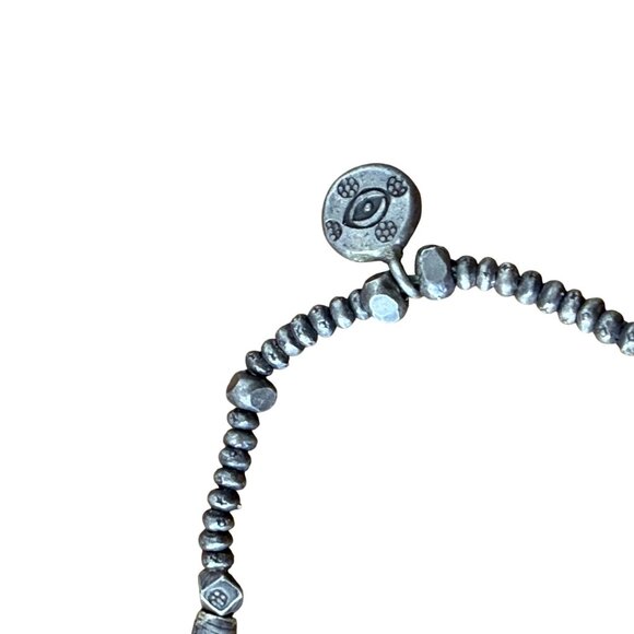 Handmade Silver Beaded Charm Bracelet With Floral & Spiral Designs - Picture 5 of 6